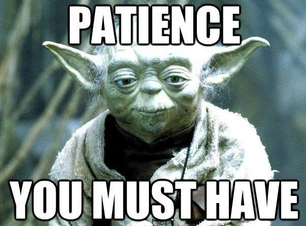 Patience you must have
